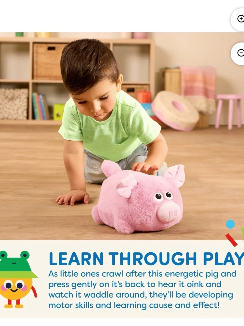 Battat Oink n’ Waddle Pig Interactive Plush Walking Stuffed Animal Toy